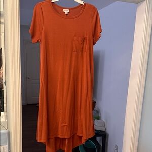 LuLaRoe High Low  Carly Dress in Rich Orange